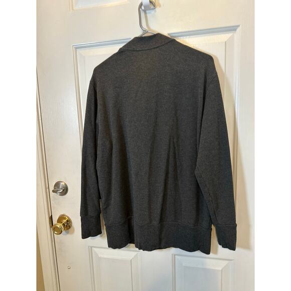 Athleta Athletic Top Women's Size L Gray Heather Purana V-Neck Wrap Sweatshirt - Picture 6 of 7